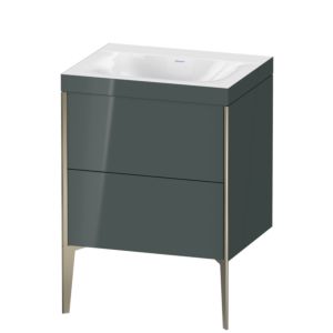 Duravit XViu Waschtisch-Unterschrank XV4709NB138C 60x48cm, 2 Auszüge, ohne Hahnloch, champagner matt, Rahmen C, dolomiti grey hochglanz