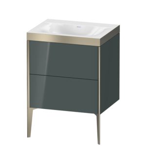 Duravit XViu Waschtisch-Unterschrank XV4709NB138P 60x48cm, 2 Auszüge, ohne Hahnloch, champagner matt, Rahmen P, dolomiti grey hochglanz