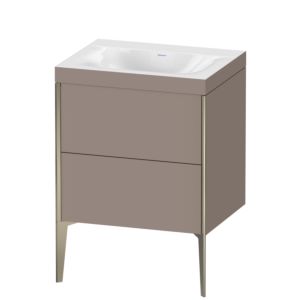 Duravit XViu Waschtisch-Unterschrank XV4709NB143C 60x48cm, 2 Auszüge, ohne Hahnloch, champagner matt, Rahmen C, basalt matt