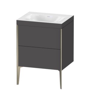 Duravit XViu Waschtisch-Unterschrank XV4709NB149C 60x48cm, 2 Auszüge, ohne Hahnloch, champagner matt, Rahmen C, graphit matt