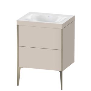 Duravit XViu Waschtisch-Unterschrank XV4709NB191C 60x48cm, 2 Auszüge, ohne Hahnloch, champagner matt, Rahmen C, taupe matt