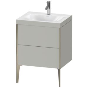 Duravit XViu Table de toilette XV4709OB107C 60x48cm, 2 2000 - out, Match2 trou de coulée, champagne mat, Cadres C, gris béton mat