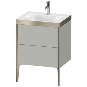 Duravit XViu Waschtisch-Unterschrank XV4709OB107P 60x48cm, 2 Auszüge, 1 Hahnloch, champagner matt, Rahmen P, betongrau matt