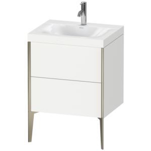 Duravit XViu Table de toilette XV4709OB118C 60x48cm, 2 2000 - out, match3 trou de coulée, champagne mat, Cadres C, blanc mat