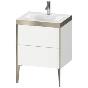 Duravit XViu vanity unit XV4709OB118P 60x48cm, 2 2000 outs, match2 tap hole, matt champagne, Rahmen P, matt white