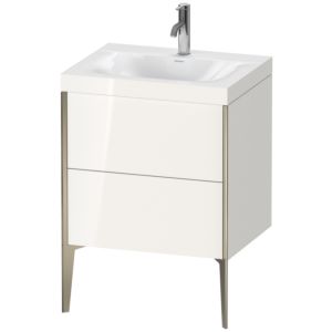 Duravit XViu Table de toilette XV4709OB122C 60x48cm, 2 2000 - out, match3 trou de coulée, champagne mat, Cadres C, blanc haute brillance