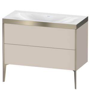 Duravit XViu Waschtisch-Unterschrank XV4711NB191P 100x48cm, 2 Auszüge, ohne Hahnloch, champagner matt, Rahmen P, taupe matt
