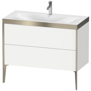 Duravit XViu Waschtisch-Unterschrank XV4711OB118P 100x48cm, 2 Auszüge, 1 Hahnloch, champagner matt, Rahmen P, weiß matt