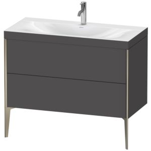 Duravit XViu Waschtisch-Unterschrank XV4711OB149C 100x48cm, 2 Auszüge, 1 Hahnloch, champagner matt, Rahmen C, graphit matt