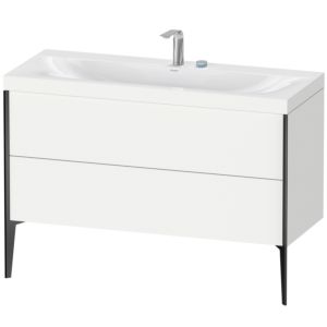 Duravit XViu vanity unit XV4712EB218C 120x48cm, 2 drawers, 2 tap holes, matt black, Rahmen C, matt white