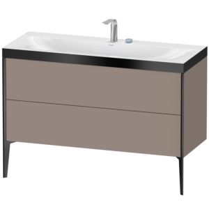 Duravit XViu vanity unit XV4712EB243P 120x48cm, 2 drawers, 2 tap holes, matt black, Rahmen P, matt basalt