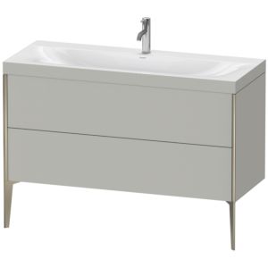 XViu Duravit vasque XV4712OB107C 120x48cm, 2 tiroirs, 2000 , champagne mat, Cadres C, gris béton mat