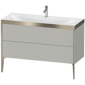 XViu Duravit vasque XV4712OB107P 120x48cm, 2 tiroirs, 2000 , champagne mat, Cadres P, gris béton mat