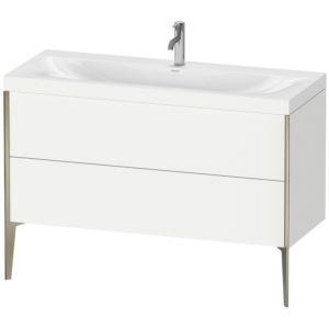 Duravit XViu Waschtisch-Unterschrank XV4712OB118C 120x48cm, 2 Schubkästen, 1 Hahnloch, champagner matt, Rahmen C, weiß matt