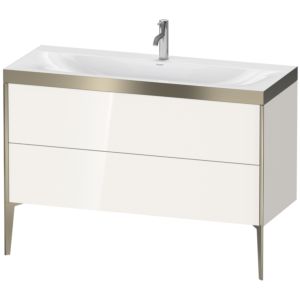 Duravit XViu vasque XV4712OB122P 120x48cm, 2 tiroirs, 2000 , champagne mat, Cadres P, blanc haute brillance