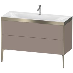 XViu Duravit vasque XV4712OB143P 120x48cm, 2 tiroirs, 2000 , champagne mat, Cadres P, basalte mat