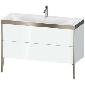 Duravit XViu vasque XV4712OB185P 120x48cm, 2 tiroirs, 2000 , champagne mat, Cadres P, blanc brillant