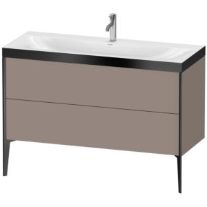 Duravit XViu Waschtisch-Unterschrank XV4712OB243P 120x48cm, 2 Schubkästen, 1 Hahnloch, schwarz matt, Rahmen P, basalt matt