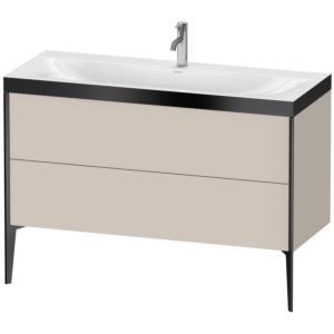 XViu Duravit vasque XV4712OB291P 120x48cm, 2 tiroirs, 2000 , noir mat, Cadres P, taupe mat