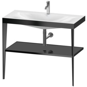 Duravit XViu vasque combinaison XV4716OB240 100 x 48 cm, 2000 , noir brillant, avec console en métal, noir mat