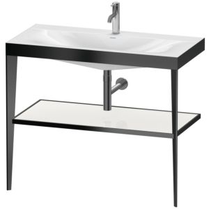 Duravit XViu vasque combinaison XV4716OB285 100 x 48 cm, trou pour robinet 2000 blanc brillant, avec console en métal, noir mat