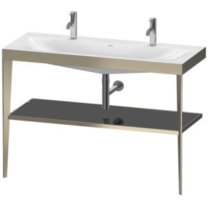 Duravit XViu Möbelwaschtisch-Kombination XV4718OB140 120 x 48 cm, mit Metallkonsole, champagner matt, schwarz hochglanz