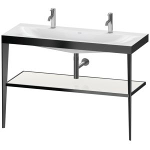 Duravit XViu vasque combinaison XV4718OB285 120 x 48 cm, avec blanc métal, noir mat, match1 haute brillance
