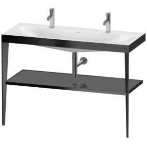 Duravit XViu vasque combinaison XV4718OB289 120 x 48 cm, avec console en métal, noir mat, gris flanelle brillant