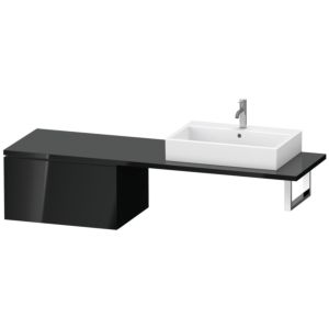 Duravit L-Cube base cabinet LC585404040 72 x 54.7 cm, black high gloss, for console, 2000 pull-out