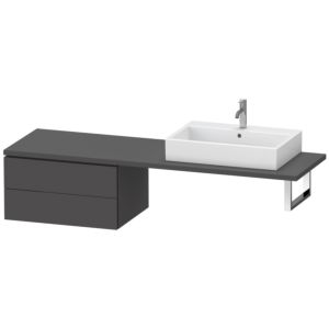 Duravit L-Cube meuble bas LC585904949 72 x 54,7 cm, graphite mat, pour console, 2 tiroirs