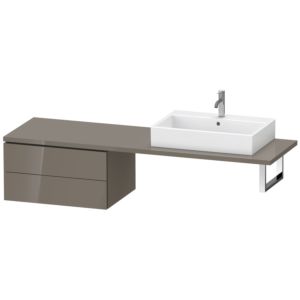 Duravit L-Cube Unterschrank LC585908989 72 x 54,7 cm, flannel grey hochglanz, für Konsole, 2 Schubkästen
