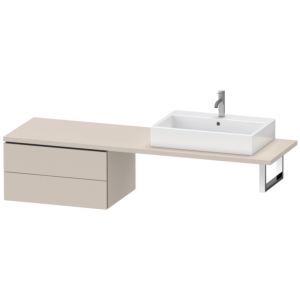 Duravit L-Cube base cabinet LC585909191 72 x 54.7 cm, matt taupe, for console, 2 drawers