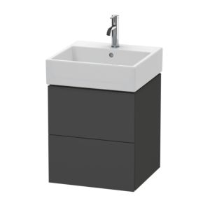 Duravit L-Cube vanity unit LC627408080 48.4 x 45.9 cm, graphite super matt, 2 drawers, wall-hung