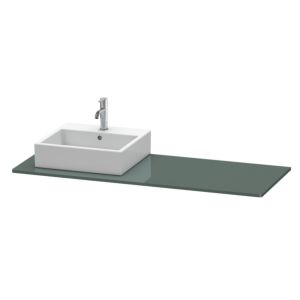 Duravit console XSquare XS060GL3838 140x55cm, avec découpe 2000 , gauche, Dolomiti Grey brillant