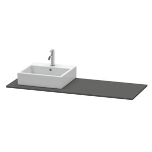 Duravit console XSquare XS060GL4949 140x55cm, avec découpe 2000 , gauche, Graphit mat