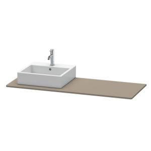 Duravit XSquare console XS060GL9090 140x55cm, with 2000 cutout, left, flannel gray silk matt