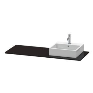 Duravit console XSquare XS060GR4040 140x55cm, avec découpe 2000 , droite, noir brillant