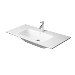 Duravit Me by Starck furniture washbasin 2336103260 103 x 49 cm, white satin finish, without tap hole, with overflow, tap hole bank