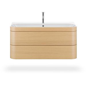 Duravit Happy D.2 Plus Möbelwaschtisch-Unterschrank HP4638O7171 97,5 x 49 cm, 1 Hahnloch, mediterrane Eiche, 2 Schubkästen