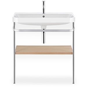Duravit Happy D.2 Plus furniture washbasin combination HP4837O7171 77.5 x 49 cm, 1 tap hole, Mediterranean oak, with metal console