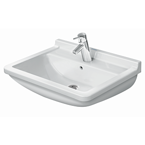 Duravit Starck 3 Waschtisch 03006000001 60 x 45 cm, weiss, wondergliss, mit Hahnloch