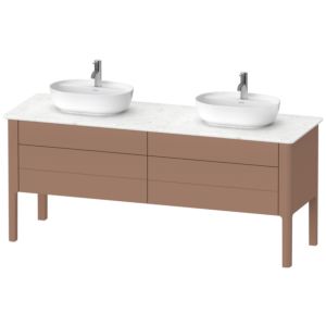 Luv Duravit vasque LU9567B5454 173,3x57x74,3cm, 2 tiroirs, 2 coulissants, sur pied, finition amande satinée