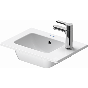 Duravit Me by Starck Möbel-Handwaschbecken 0723433200 43 x 30 cm, mit Hahnloch, mit Überlauf, mit Hahnlochbank, weiß seidenmatt