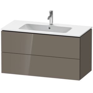 Duravit L-Cube Waschtischunterbau LC624208989 Flannel Grey Hochglanz, 102x55,5x48,1cm, 2 Auszüge