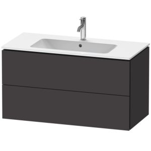 Duravit L-Cube Waschtisch-Unterschrank LC624208080 102 x 48,1 cm, graphit supermatt, 2 Schubkästen, wandhängend