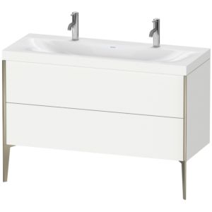Duravit XViu Waschtisch-Unterschrank XV4713OB118C 120x48cm, 2 Auszüge, ohne Hahnloch, champagner matt, Rahmen C, weiß matt