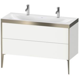 Duravit XViu vanity unit XV4713OB118P 120x48cm, 2 pull-outs, without tap hole, matt champagne, Rahmen P, matt white
