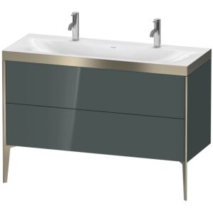 Duravit XViu Waschtisch-Unterschrank XV4713OB138P 120x48cm, 2 Auszüge, ohne Hahnloch, champagner matt, Rahmen P, dolomiti grey hochglanz