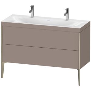 Duravit XViu Waschtisch-Unterschrank XV4713OB143C 120x48cm, 2 Auszüge, ohne Hahnloch, champagner matt, Rahmen C, basalt matt