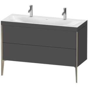 Duravit XViu Waschtisch-Unterschrank XV4713OB149C 120x48cm, 2 Auszüge, ohne Hahnloch, champagner matt, Rahmen C, graphit matt